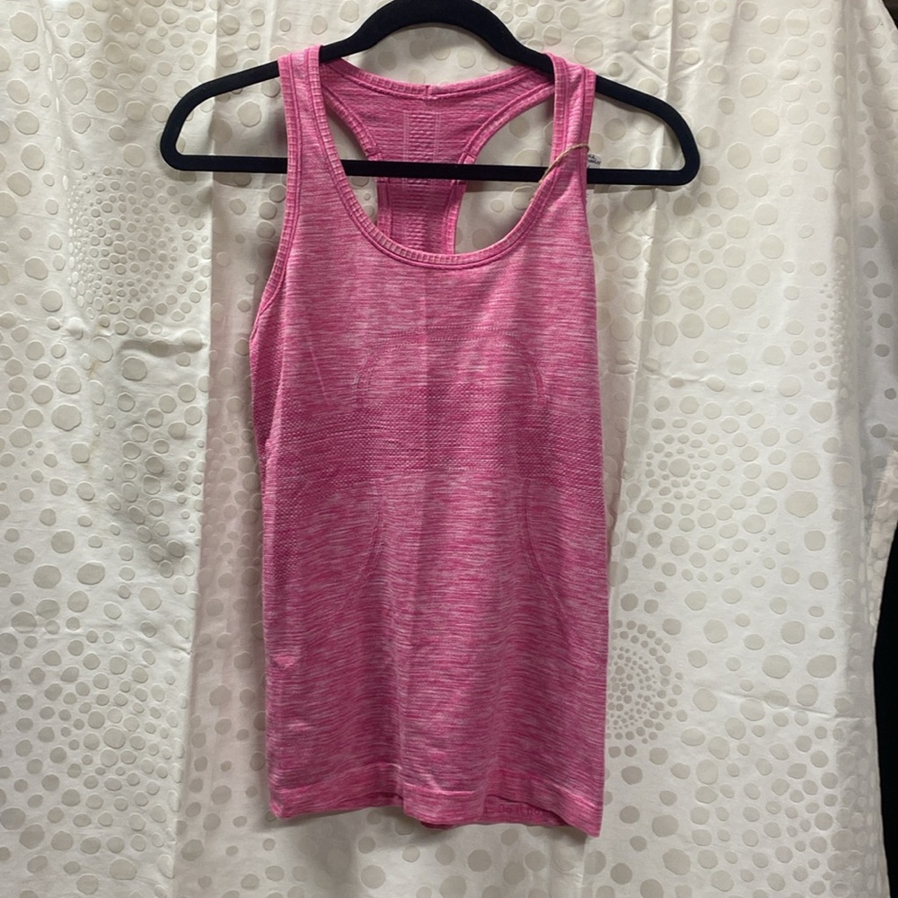57 -Lululemon Swiftly Tech Racerback
Heathered Pink Paradise- size 6